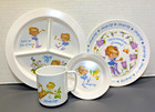 Vintage 1982 Herself The Elf Child s Plates Set Bowl Cup  American Greeting rare