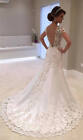 Luxury Mermaid Wedding Dresses V Neck Backless Bridal Gown Appliques Sweep Train