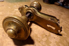 Vintage  Antique Brass Door Knobs Set With Backplates Free Shipping