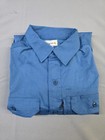 Carhartt Mens Long-sleeve Button-down Work Shirt  Blue