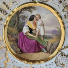 Antique 1845-1850 Tpm Carl Tielsch Porcelain Cabinet Plate Mother And Child
