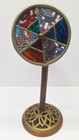Vintage Janice Chesnik Kaleidoscope Koch 1980s Wood Stand Brass Spin Wheel Watch