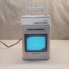 Sony Mega Watchman Fd-510 Portable B w Tv Fm am Radio Vintage 1980s Works