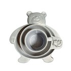 Vintage Carson Child s 3 Piece Teddy Bear Plate  Cup   Porringer Pewter Dish Set