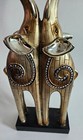 Pair Of Kissing Elephants Trunk Up Home Decor Tabletop Statue 15  Figurine