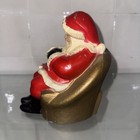 Vtg 1950   s Cast Irom Metal Sleeping Santa Coin Bank Houston National Bank