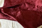 Antique French Floral Vase Cartouche Silk   Linen Damask Fabric  deep Maroon Red
