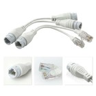 Poe Splitter Rj45 2-in-1 Network Cabling Connector For Security Camera Install M