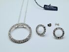 Vintage Circle Earring   Necklace Set   Cubic Zirconia    925 Sterling Silver