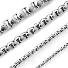 2 2 5 3 4 5mm 16-30  Smooth  Box Rope Silver Stainless Steel Chain Necklace