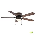 Hugger 52 In  Led Indoor Espresso Bronze Ceiling Fan With Light Kit Al383led-eb