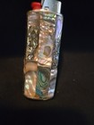 Vtg Lighter Case Mother Of Pearl Mop Shell Western Sleeve Cover Holder For Bic