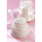 Set Of 3   Pearlized White Wedding Cake Candle   Reception Favor 