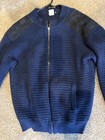 Celine Paris Wool Sweater Suede Shoulder Elbow Patch Knit Heavy Italy Vintage