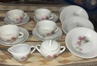 12 Piece Vintage Children s Miniature Rose Pattern Tea Set