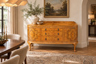 Vintage Art Deco   style Burl Wood Serpentine Buffet   Sideboard