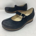 281 Dansko Mika Leather Mary Jane Shoes Womens Size 38 Eu Us7 5-8 Dark Chocolate