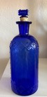 Antique Kc-1 Diamond Lattice Cobalt Blue Poison Bottle W  Stopper  7    Bottle