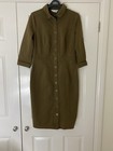 Boden Vintage Inspired Shirt Dress  Size  Uk 12l  Khaki brown Ec 