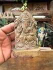1800 s Ancient Rare Natural Wooden Hand Carved Hindu s God Ganesha  Figure 4x2 5