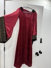 Ln Disguise Girls Women Medieval Renaissance Velvet Dress Hood Costume 7-9 Red