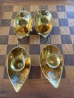 Vintage Set Of 4 Solid Brass Aladdin Genie Lamp Candlestick Candle Holders Mcm