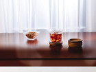 4 Piece Set  Natural Acacia Wood And Cork Stackable Coasters  Set Of 4