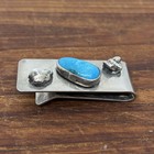 Vintage Native American Turquoise Silver Money Clip 