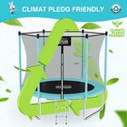 8ft Trampoline With Safety Enclosure Net Blue Outdoor Trampoline With Ladder Hea