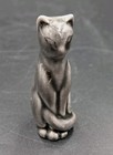 Vintage Ceramic Cat Kitty Kitten Feline Figurine Collectible Miniature Gray 2 5 