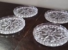 Set Of 4 Vintage Lead Cut Crystal Wine Glass Coasters 3 5    Star
