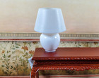 Dollhouse Modern Table Lamp White Ceramic Base 1 12 Scale 12 Volt With Plug