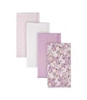 Gerber Baby Girls 4 Flannel Receiving Blankets  Floral  Stripes  Dots 