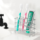 Hblife Small Toothbrush Holder For Bathroom  5 Slots Silver Stainless Steel Bath