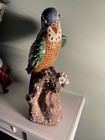 Vintage Chinese Pottery Figurine 12  Parrot Parakeet Bird