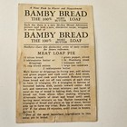 Orig 1930 s Disney Pie Eye Mickey Mouse Bamby Bread Recipe Card 