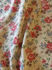 Antique Vintage French Floral Cotton Cotton Fabric   Coral Pink Blue Green Brown