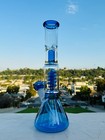13inch  Glass Heavy Bong Hookah Water Pipe Heavy Beaker 14mm Bowl In Blue