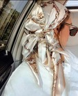 Women Satin Square Scarf Muslim Hijab Silk Print Bandana