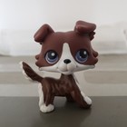 Littlest Pet Shop Lps Brown Collie Dog With Purple Eyes Puzzle  no Rare Toy