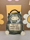 Vintage Cat Wall Plaque  the Cat From Hell Lives Here  Smokey Mountain Pottery