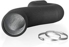 Durable 8-foot Aluminum Ducting - 4-inch Flexible Design For Hvac   Grow Rooms