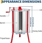 4 Frame Manual Honey Extractor  Food Grade Stainless Steel Beekeeping Extraction