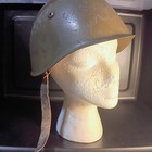 Ww2 Italian M33 Helmet With Original Z Stitch Liner   Shell Marked S122 Size 56