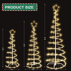 3 Packs Christmas Spiral Tree With Lights  3 4 5 Ft Lighted Xmas Collapsible Tre