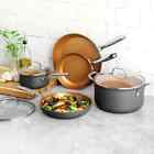 Gotham Steel Pro Non-stick Cookware 8pc Hard Anodized Ceramic   Titanium No Pfoa