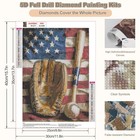Baseball Diamond Painting Kits For Adults  American Flag Diamond Art Dots 5d F 