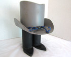 Welded Thick Steel  Large Vintage Coin Bank Vintage Western Handmade Collectible