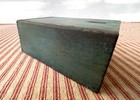 Antique Small Spice Pinch Box  Green Paint  Vintage Primitive  5  X 3 