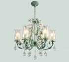 French Crystal Rose Chandelier Vintage Floral Ceiling Light Cottagecore Fixture